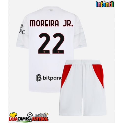 Camisa de Futebol AC Milan Diego Moreira #22 Equipamento Secundário Infantil 2026-27 Manga Curta (+ Calças curtas)